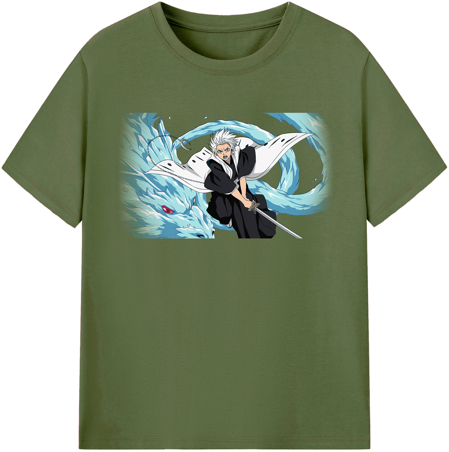 （画像用） ブリーチ 日番谷冬獅郎（ひつがや とうしろう） BLEACH Hitsugaya Toushirou 綿100％半袖Tシャツ（フロントプリント）